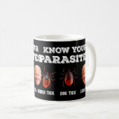 Mug Connaissez Vos Parasites Anti Joe Biden Deer Tick, (Devant droit)