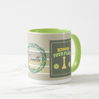 Mug Connaissez votre place – Affirmation florale perso