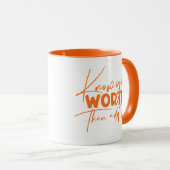 Mug Connaissez Votre Véritable Citation Motivationnell (Devant droit)