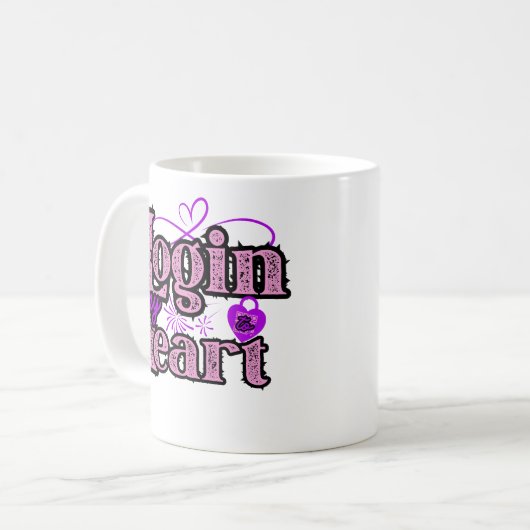 Mug Connectez-vous à mon coeur. Saint-Valentin (Devant gauche)