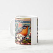 Mug Connecticut American Robin et State Flower (Devant gauche)