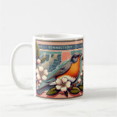 Mug Connecticut American Robin et State Flower (Gauche)