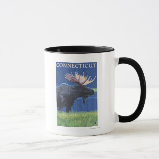 Mug ConnecticutMoose au clair de lune (Droite)