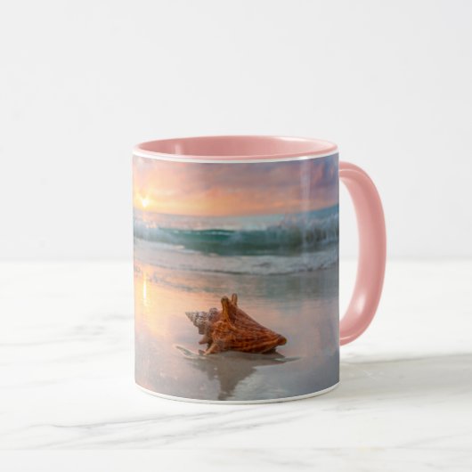 Mug Conque Shell sur la plage | Jamaïque (Devant droit)