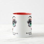 Mug Conquer World  Add Name Message Fabulous Eyes Face (Centre)