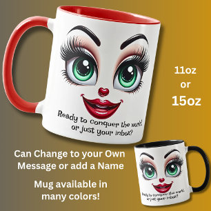 Mug Conquérir le monde Ajouter un nom Message Yeux Fa