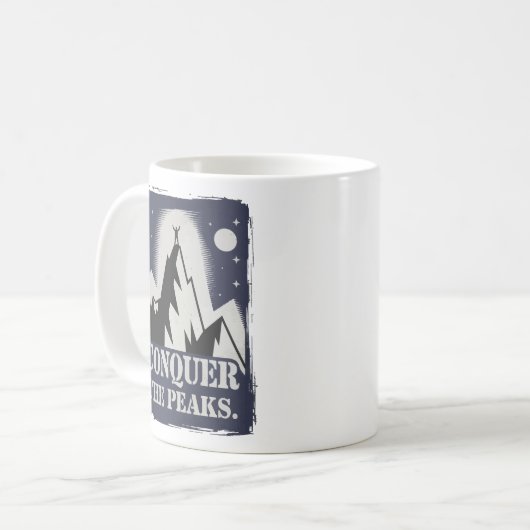 Mug Conquérir les pics Motivational Mountain Design (Devant gauche)