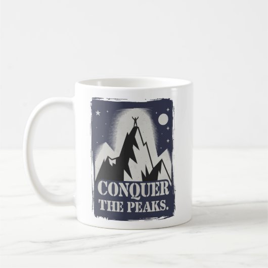 Mug Conquérir les pics Motivational Mountain Design (Gauche)