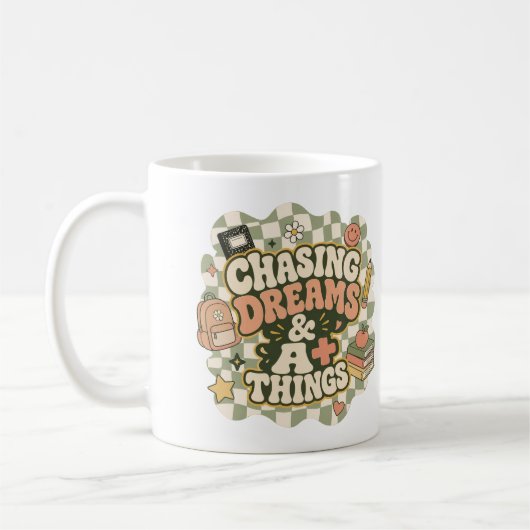 Mug Conquérir les rêves & des choses de niveau A+ Desi (Gauche)