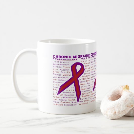 Mug Conscience chronique de migraine - symptômes et (Avec donut)