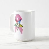 Mug Conscience de cancer du sein d'OES (Devant gauche)