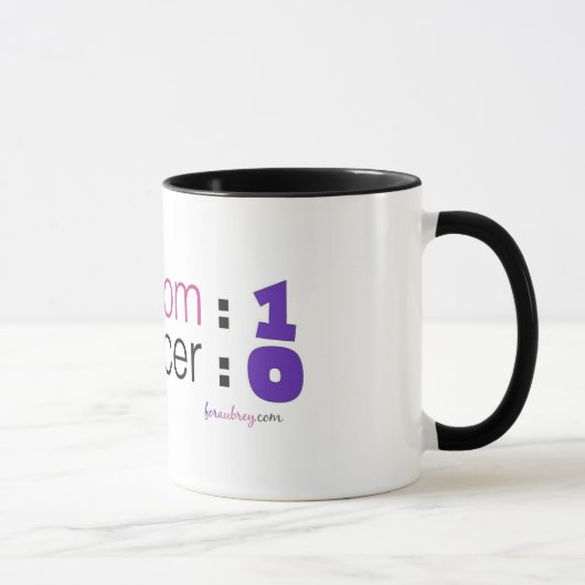 Mug Conscience de Cancer - ma maman : 1 Cancer : 0 (Droite)