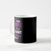 Mug Conscience de l'épilepsie Je porte le violet pour (Devant gauche)