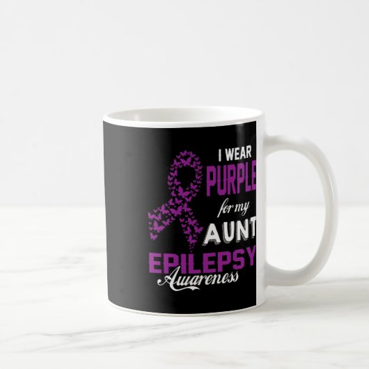 Mug Conscience de l'épilepsie Je porte le violet pour (Droite)