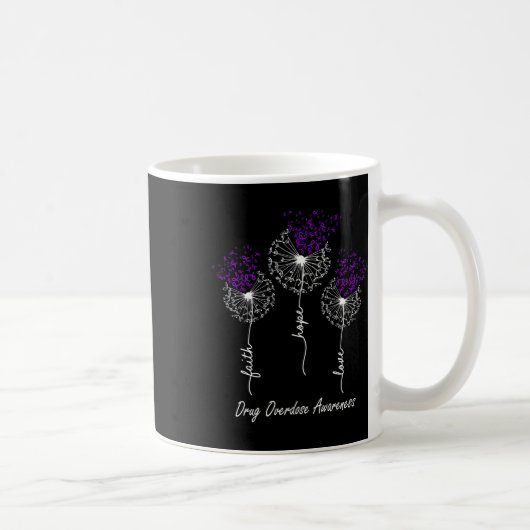 Mug Conscience de l'overdose de drogue Foi Espoir Amou (Droite)