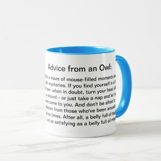 Mug Conseil Drôle D'Un Chouette (Devant droit)