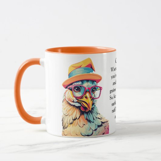 Mug Conseil Drôle D'Un Poulet (Gauche)
