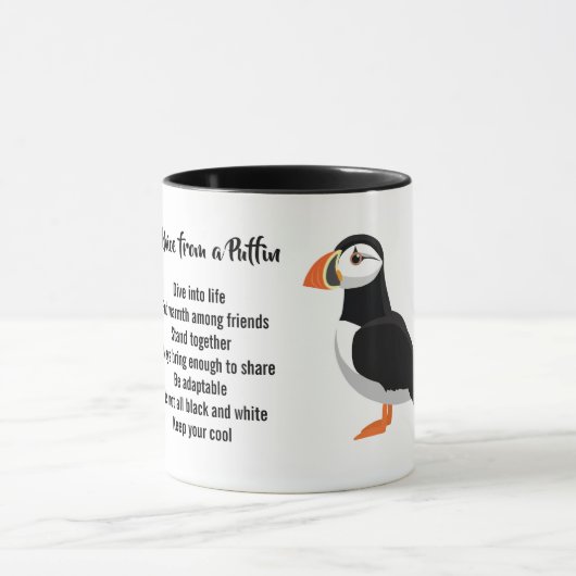 Mug Conseil d'un design Puffin (Centre)