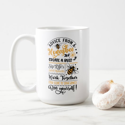 Mug Conseil d'une abeille (Avec donut)