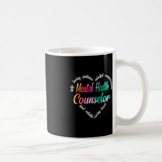 Mug Conseiller en santé mentale Mot de coeur Nuage Wat
