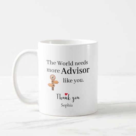 Mug Conseiller Merci — Nom personnalisé (Gauche)
