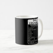 Mug Conseillère en médicaments Nutrition Facts Sarcast (Devant droit)