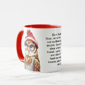 Mug Conseils De Survie De Vacances Drôle D'Un Chouette (Devant gauche)