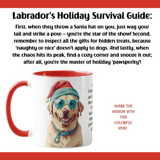 Mug Conseils De Survie De Vacances Drôle D'Un Labrador