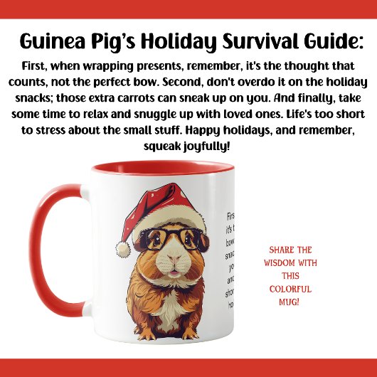 Mug Conseils De Vacances Drôle D'Un Cochon De Guinée