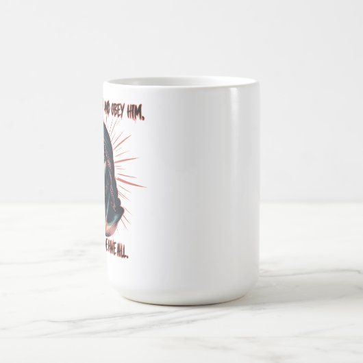 Mug Conseils divins : Chercher, Écouter, Obey (Centre)