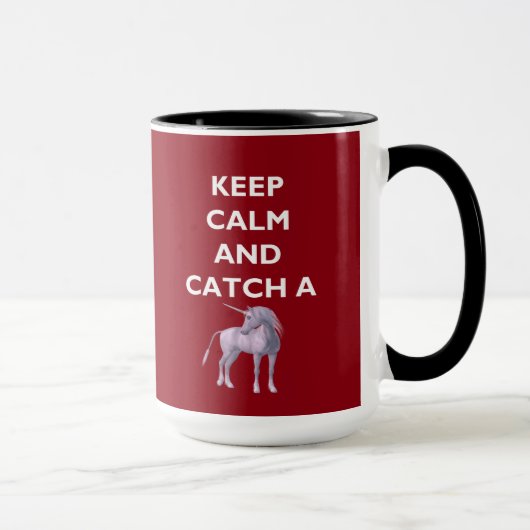 Mug Conserver le calme attraper une police blanche Uni (Droite)