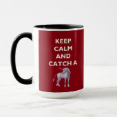 Mug Conserver le calme attraper une police blanche Uni (Gauche)