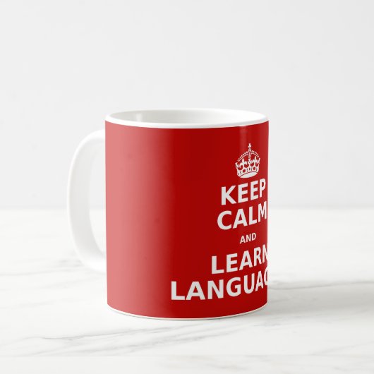 Mug Conserver le calme et apprendre les langues (Devant gauche)