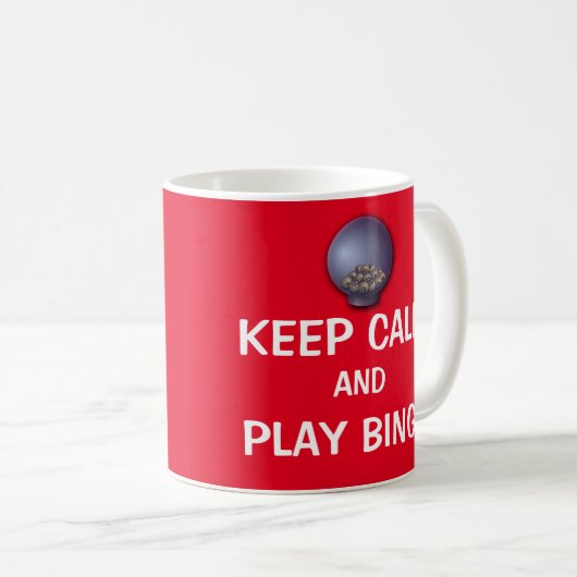 Mug Conserver le calme et jouer au Bingo Citation amus (Devant droit)