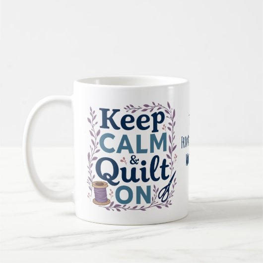 Mug Conserver le calme et la surface inclinée sur la c (Gauche)