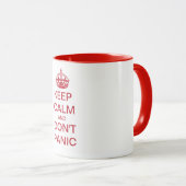 Mug Conserver le calme et ne pas PANIQUE - texte perso (Devant droit)