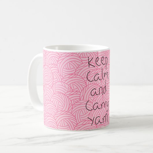 Mug Conserver le calme et porter le fil rose classique (Devant gauche)