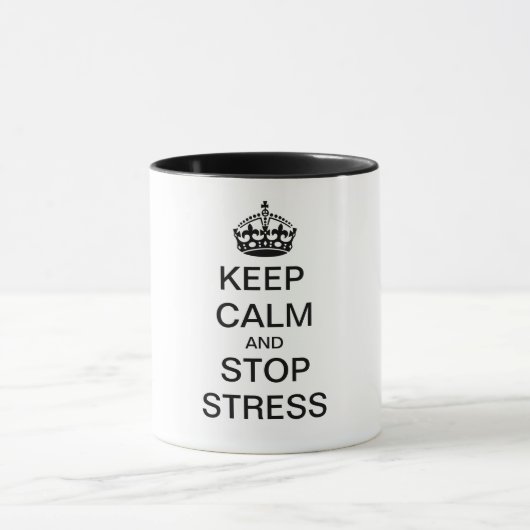 Mug Conserver le calme et STOP STRESS - texte personna (Centre)