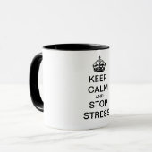 Mug Conserver le calme et STOP STRESS - texte personna (Devant gauche)