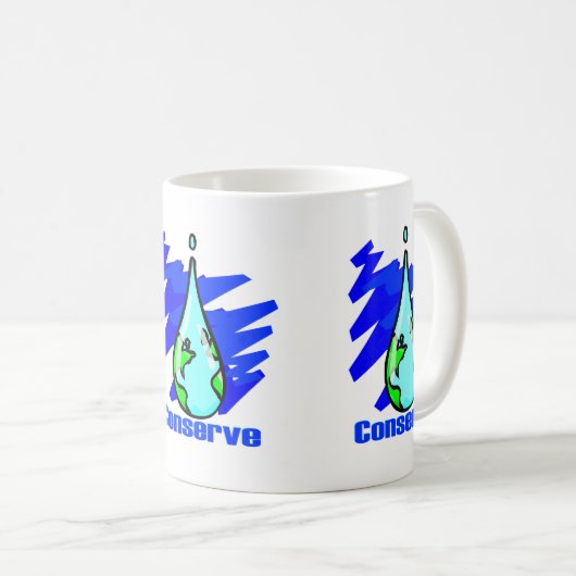 Mug Conserver l'eau Terre goutte d'eau (Devant droit)