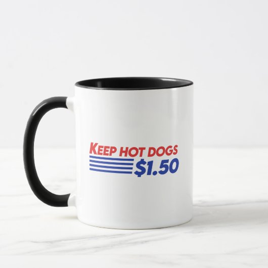 Mug Conserver les chiens chauds $ 1,50 (Gauche)