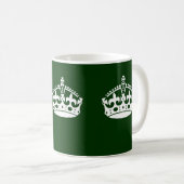Mug Conserver l'icône de la couronne calme sur le vert (Devant droit)