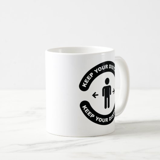 Mug Conserver votre distance (Devant droit)