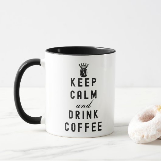 MUG CONSERVEZ CALME ET BOIRE DU CAFÉ - AMATEUR DE CAFÉ (Avec donut)