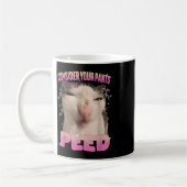 Mug Considérez Votre Pantalon Peed Silly Chat Mème Drô (Gauche)
