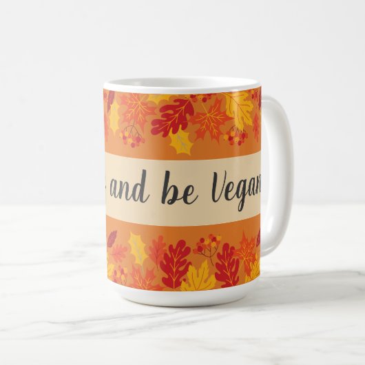 Mug Consommer boire vegan thandonner automne avec feui (Devant droit)