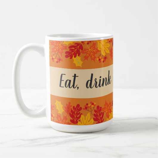 Mug Consommer boire vegan thandonner automne avec feui (Gauche)
