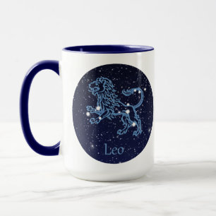 Mug Constellation du Lion et signe du zodiaque avec de