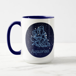 Mug Constellation du Verseau et signe du zodiaque avec
