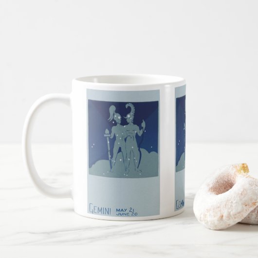 Mug Constellation jumeaux Gémeaux Astrologie Zodiaque (Avec donut)